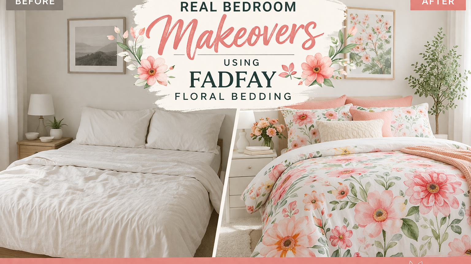 Before & After: Real Bedroom Makeovers Using FADFAY Floral Bedding