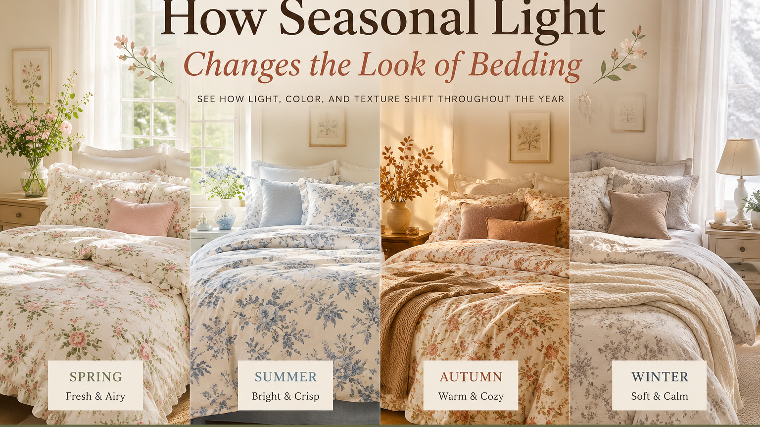 How Seasonal Light Changes the Look of Beddin