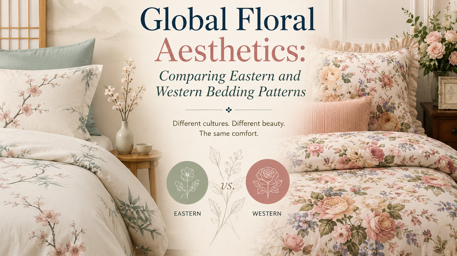 Global Floral Aesthetics: Comparing Eastern and Western Bedding Patterns