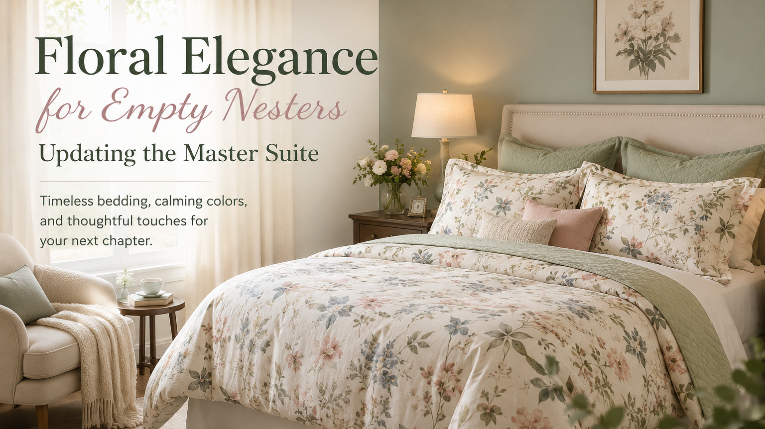 Floral Elegance for Empty Nesters Updating the Master Suite