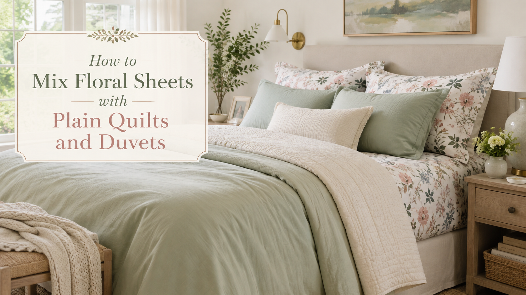 How to Mix Floral Sheets with Plain Quilts and Duvets