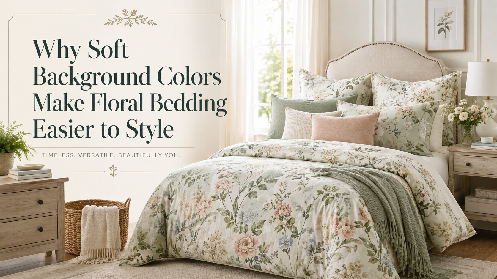 Why Soft Background Colors Make Floral Bedding Easier to Style