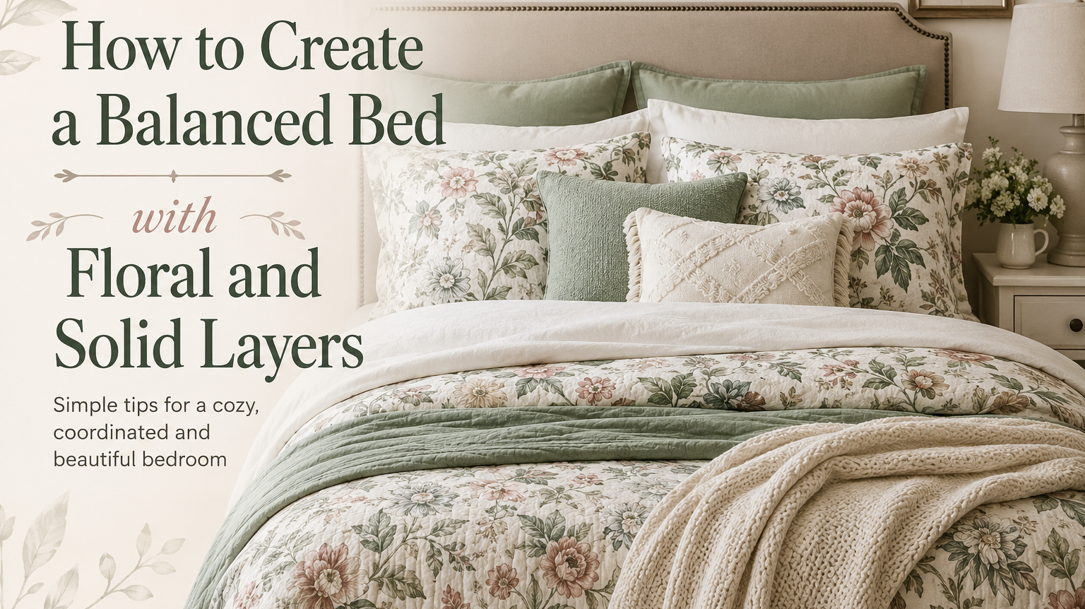 How to Create a Balanced Bed with Floral and Solid Layers
