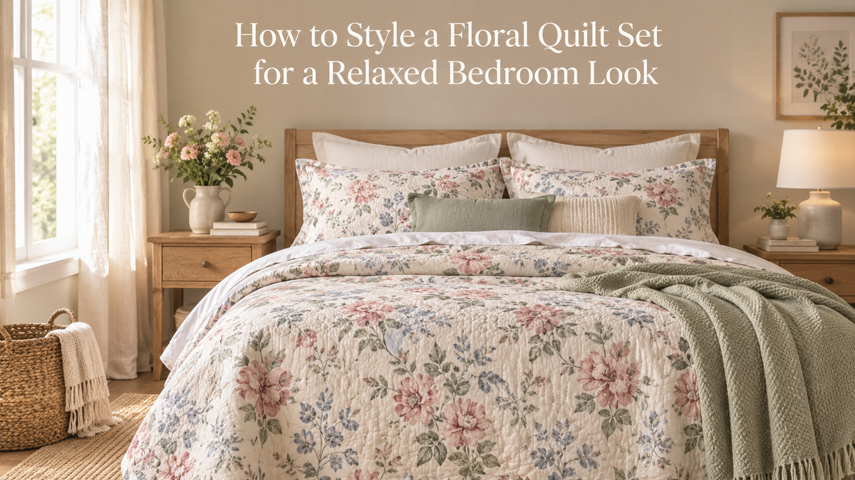 How to Style a Floral Quilt Set for a Relaxed Bedroom Look
