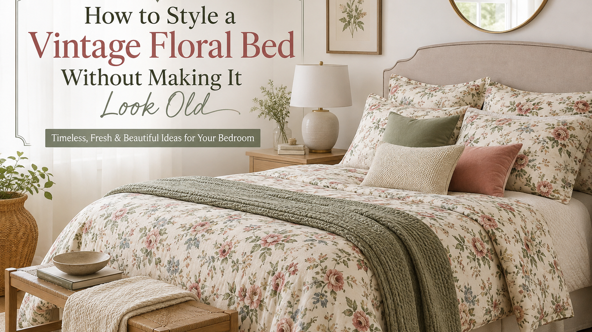 How to Style a Vintage Floral Bed Without Making It Look Old