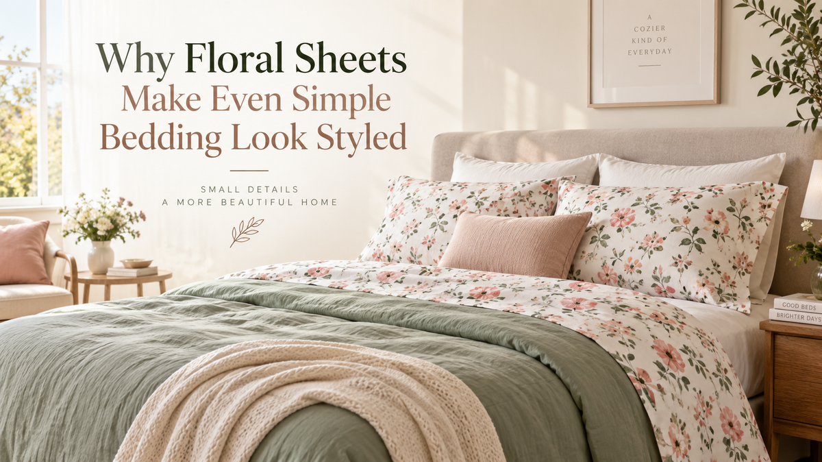 Why Floral Sheets Make Even Simple Bedding Look Styled