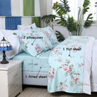 This bedroom features FADFAY's flat sheet, fitted sheet, and pillowcases.