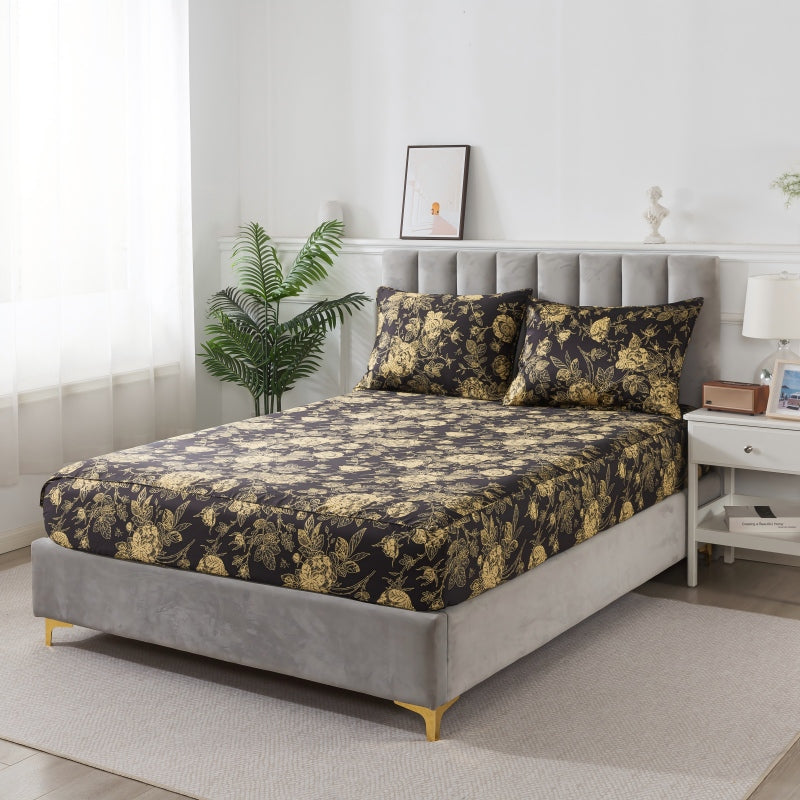 This bedroom features FADFAY's flat sheet, fitted sheet, and pillowcases.