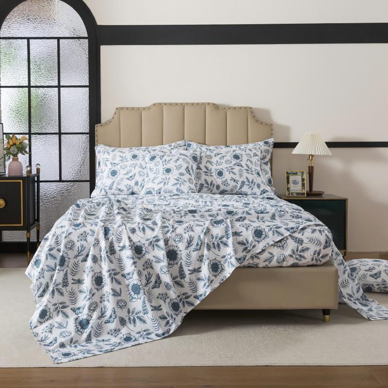 This bedroom features a FADFAY four-piece bedding sheet Set.