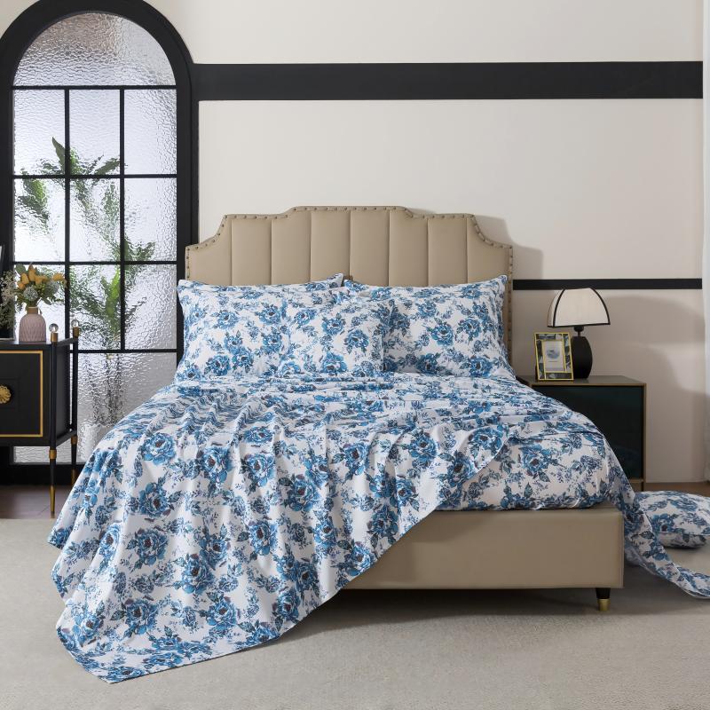 This bedroom features a FADFAY four-piece bedding sheet Set.