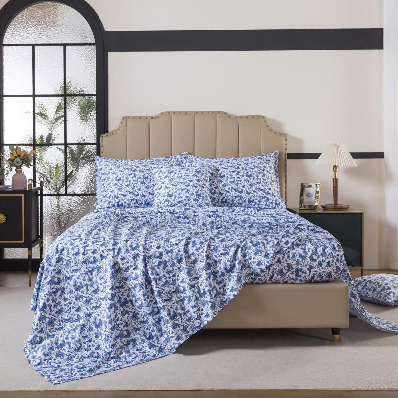 This bedroom features a FADFAY four-piece bedding sheet Set.