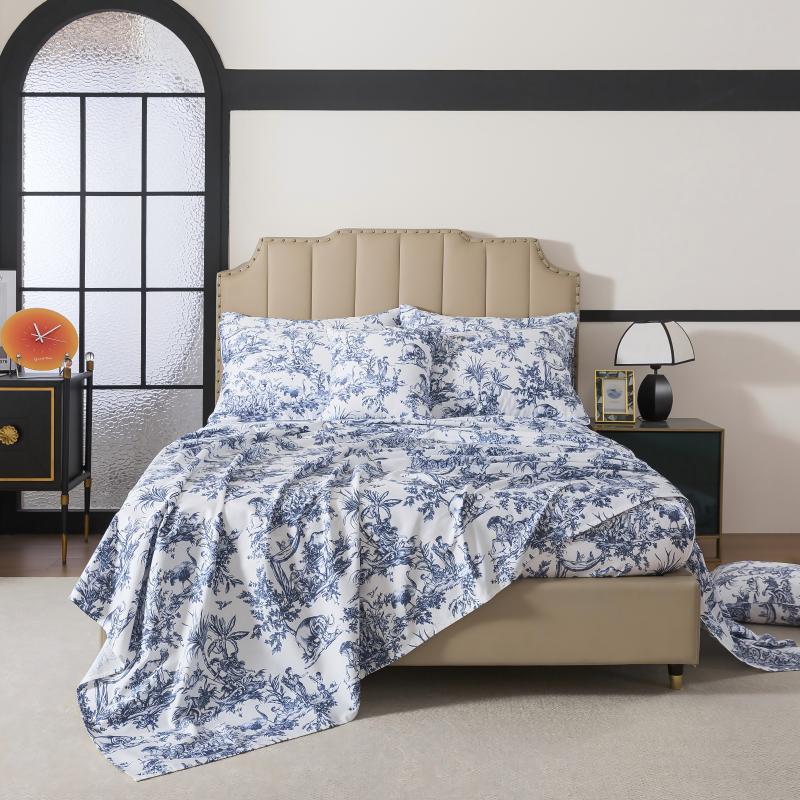 This bedroom features a FADFAY four-piece bedding sheet Set.