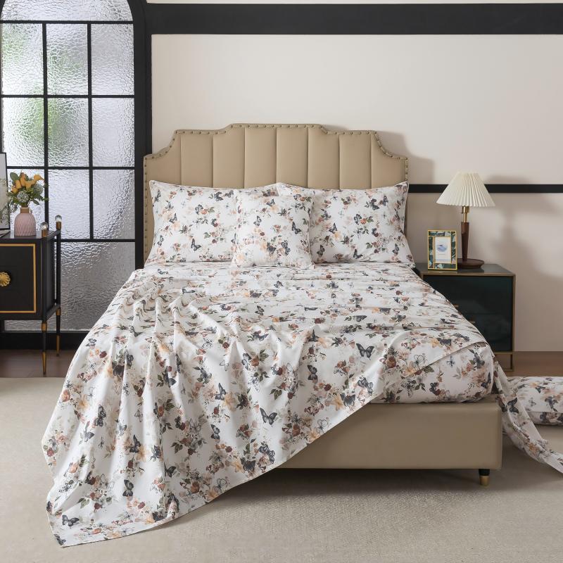 This bedroom features a FADFAY four-piece bedding sheet Set.