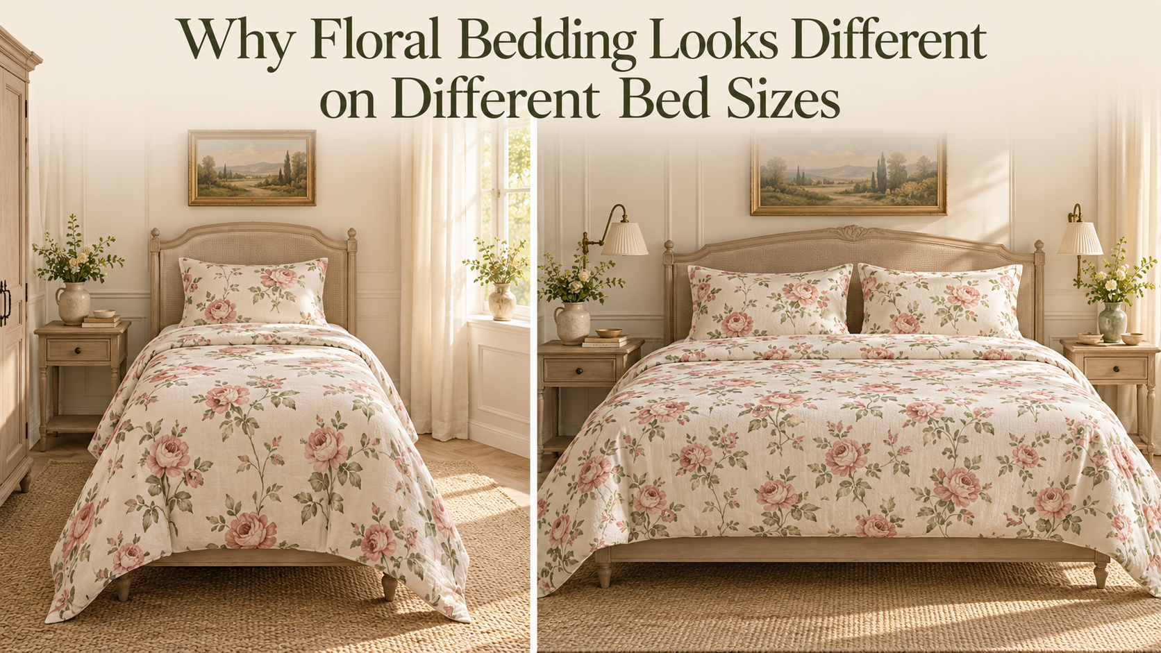 Why Floral Bedding Looks Different on Different Bed Sizes