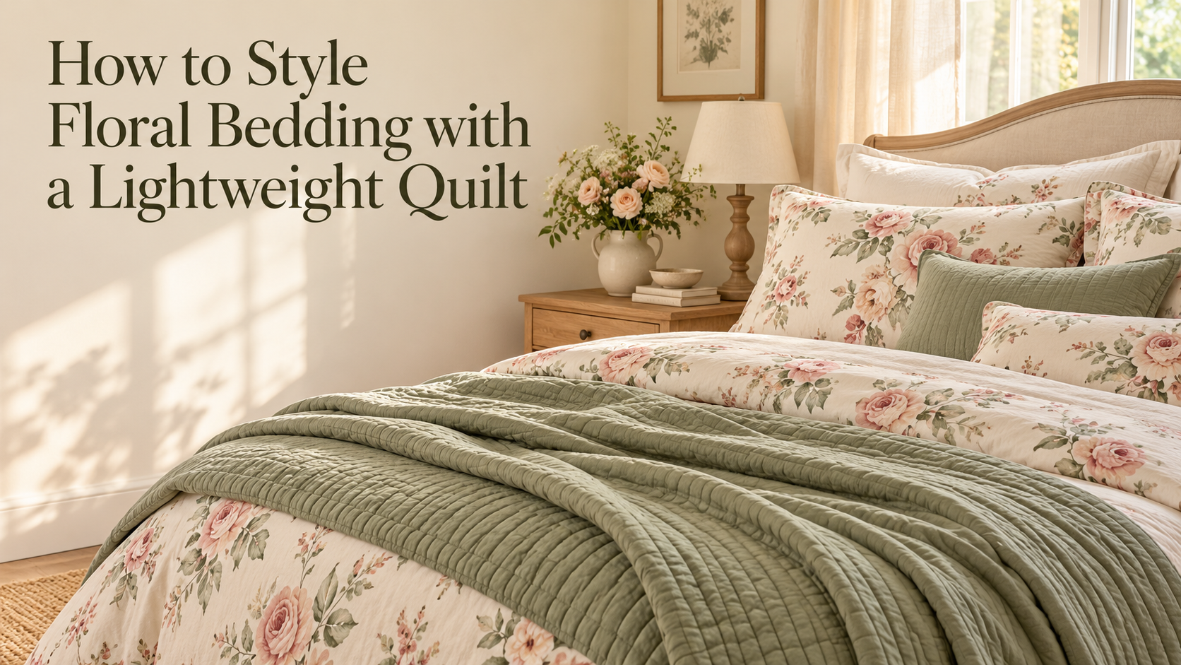 How to Style Floral Bedding with a Lightweight Quilt