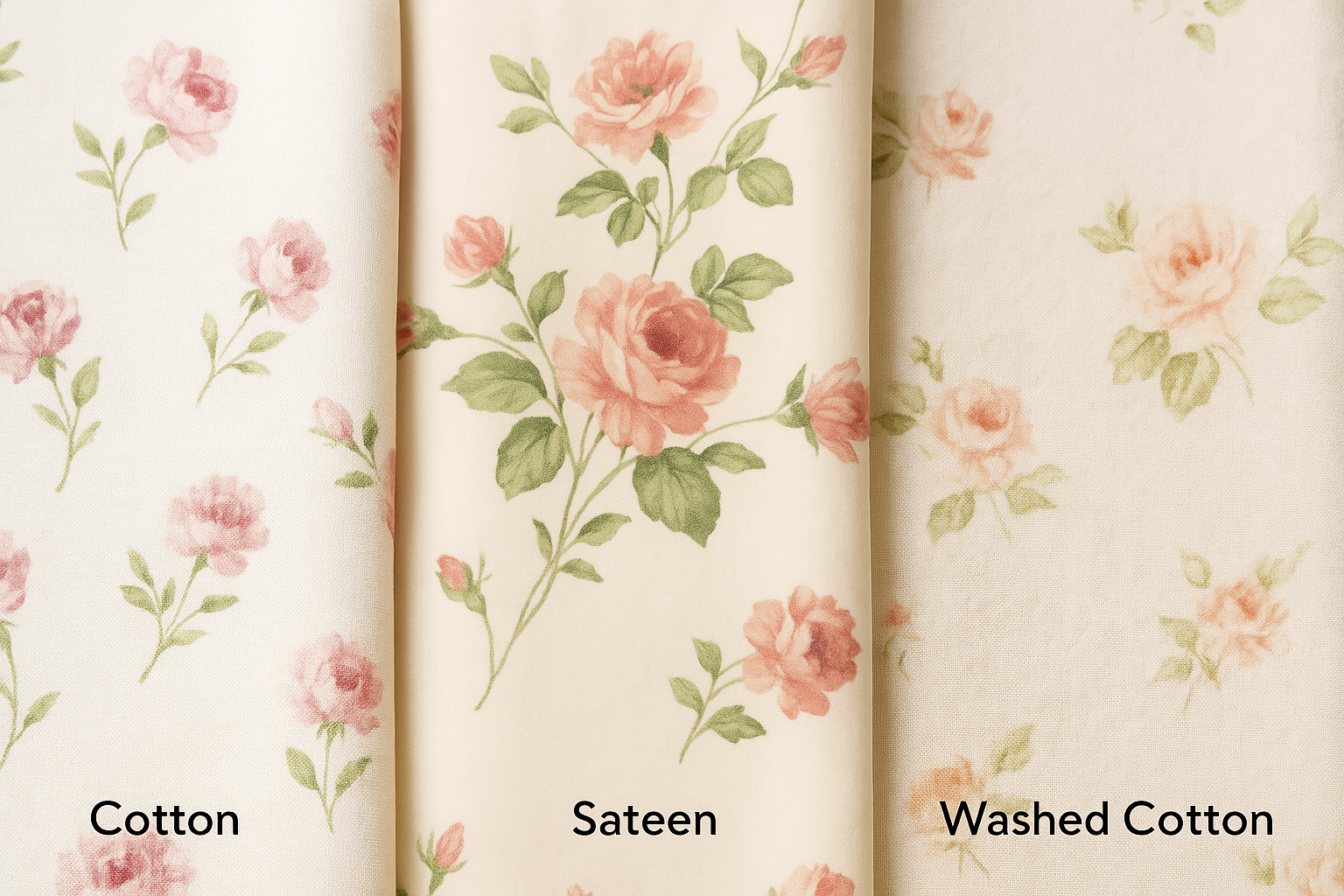 Cotton vs. Sateen vs. Washed Cotton: Which Fabric Works Best for Florals?