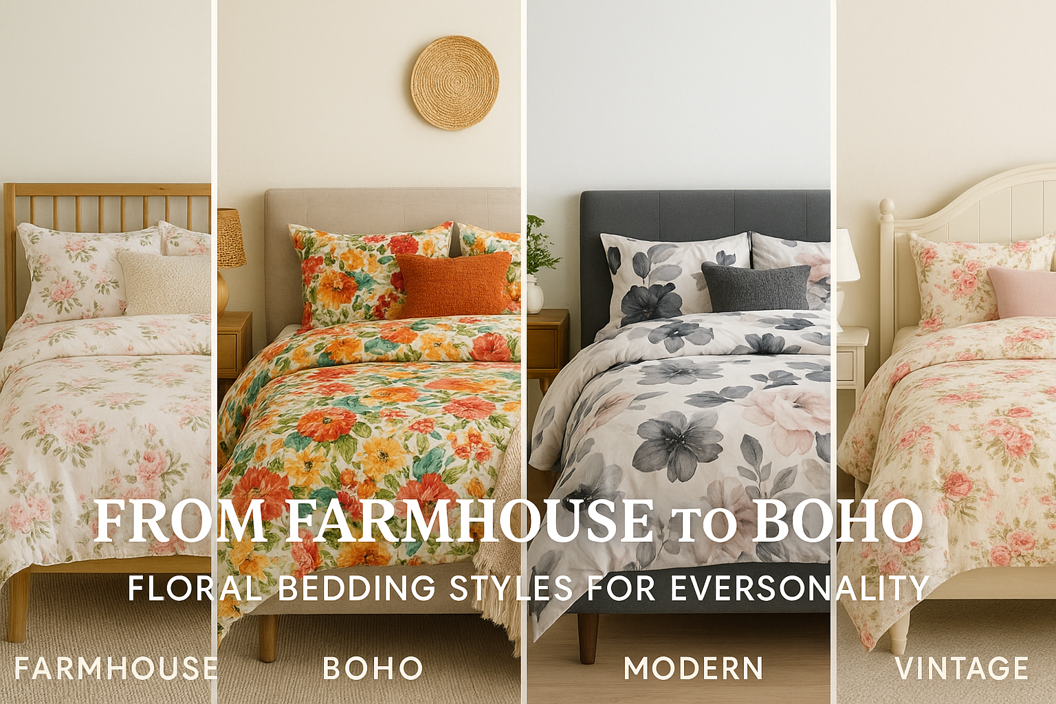 From Farmhouse to Boho: Floral Bedding Styles for Every Personality
