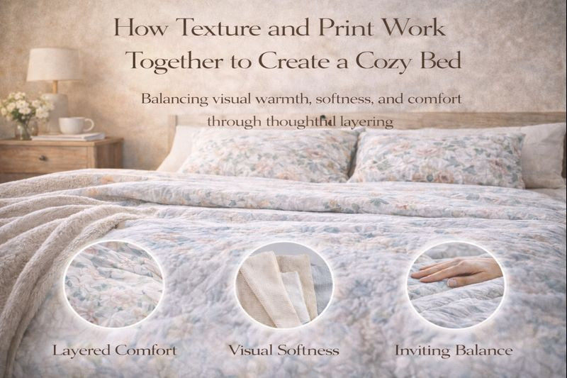 How Texture and Print Work Together to Create a Cozy Bed
