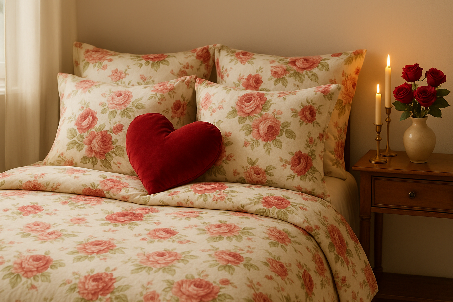 Romantic Valentine’s Day Bedroom Decor with Floral Prints