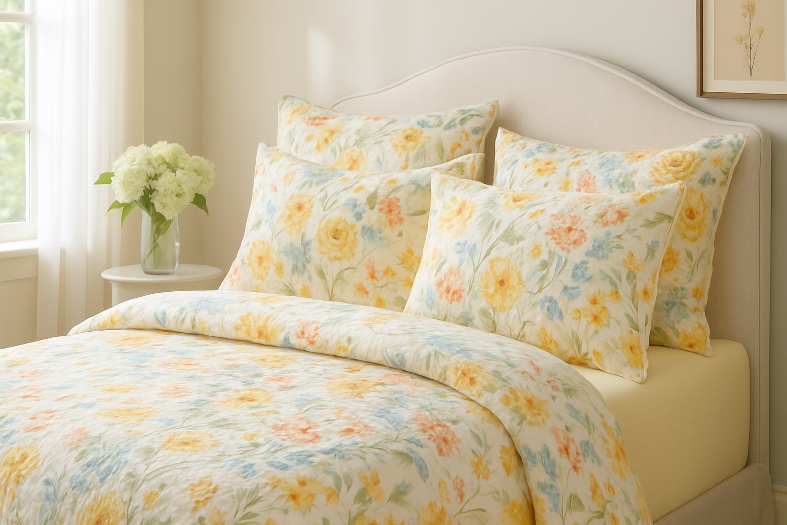Summer Refresh: Light and Airy Floral Bedding Ideas