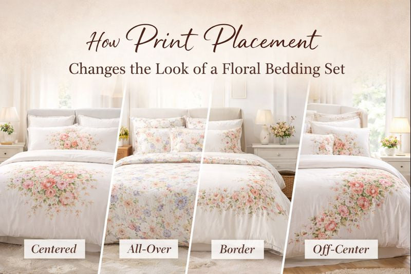 How Print Placement Changes the Look of a Floral Bedding Set