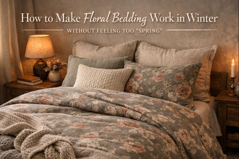 How to Make Floral Bedding Work in Winter Without Feeling Too “Spring”