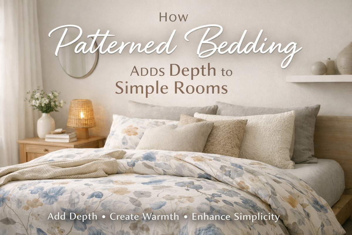 How Patterned Bedding Adds Depth to Simple Rooms – FADFAY