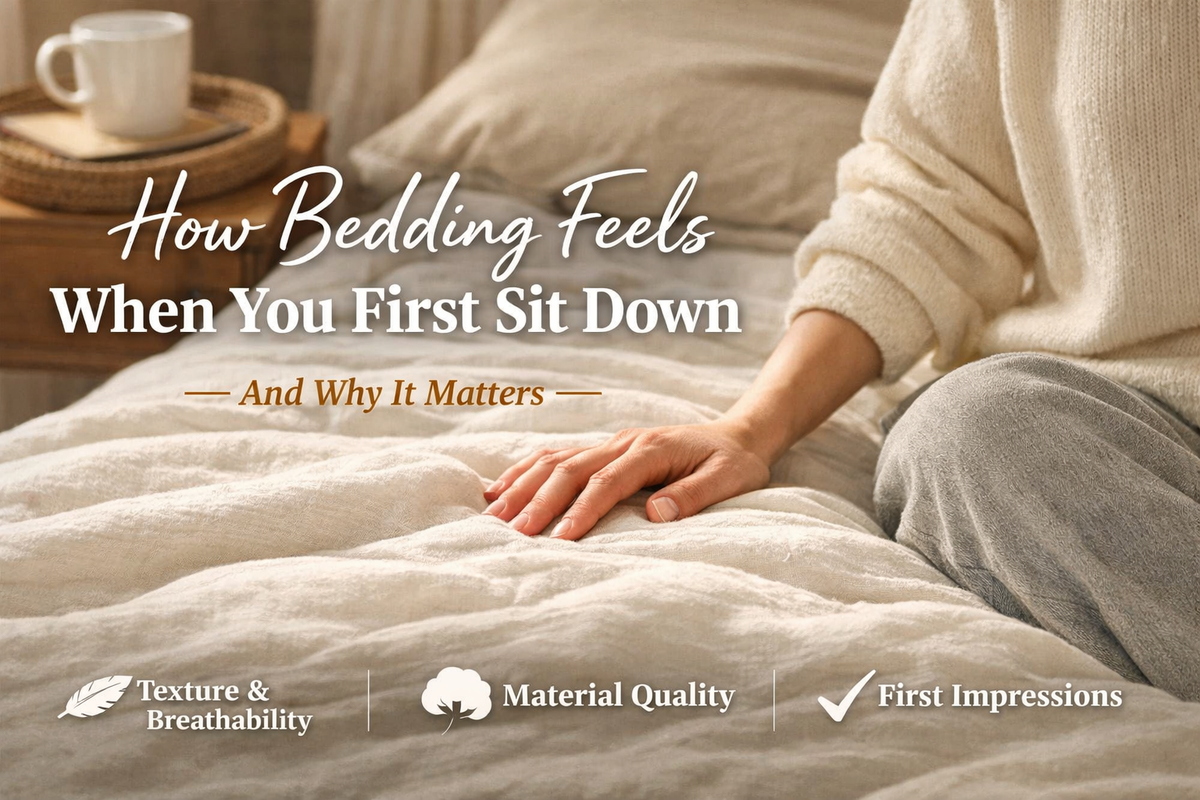 How Bedding Feels When You First Sit Down — And Why It Matters