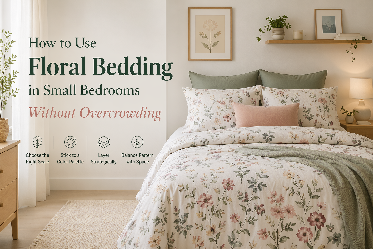 How to Use Floral Bedding in Small Bedrooms Without Overcrowding