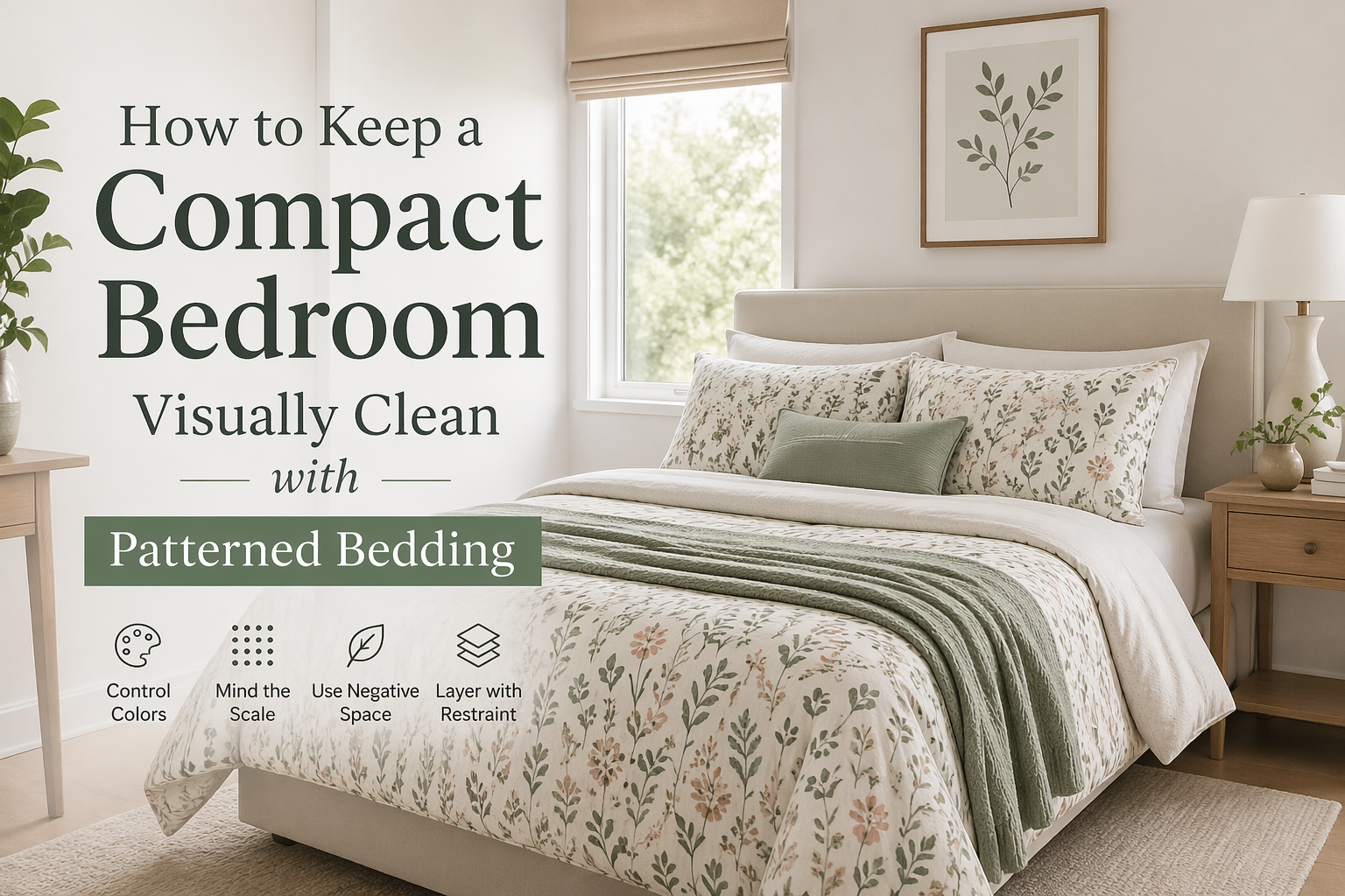 How to Keep a Compact Bedroom Visually Clean with Patterned Bedding