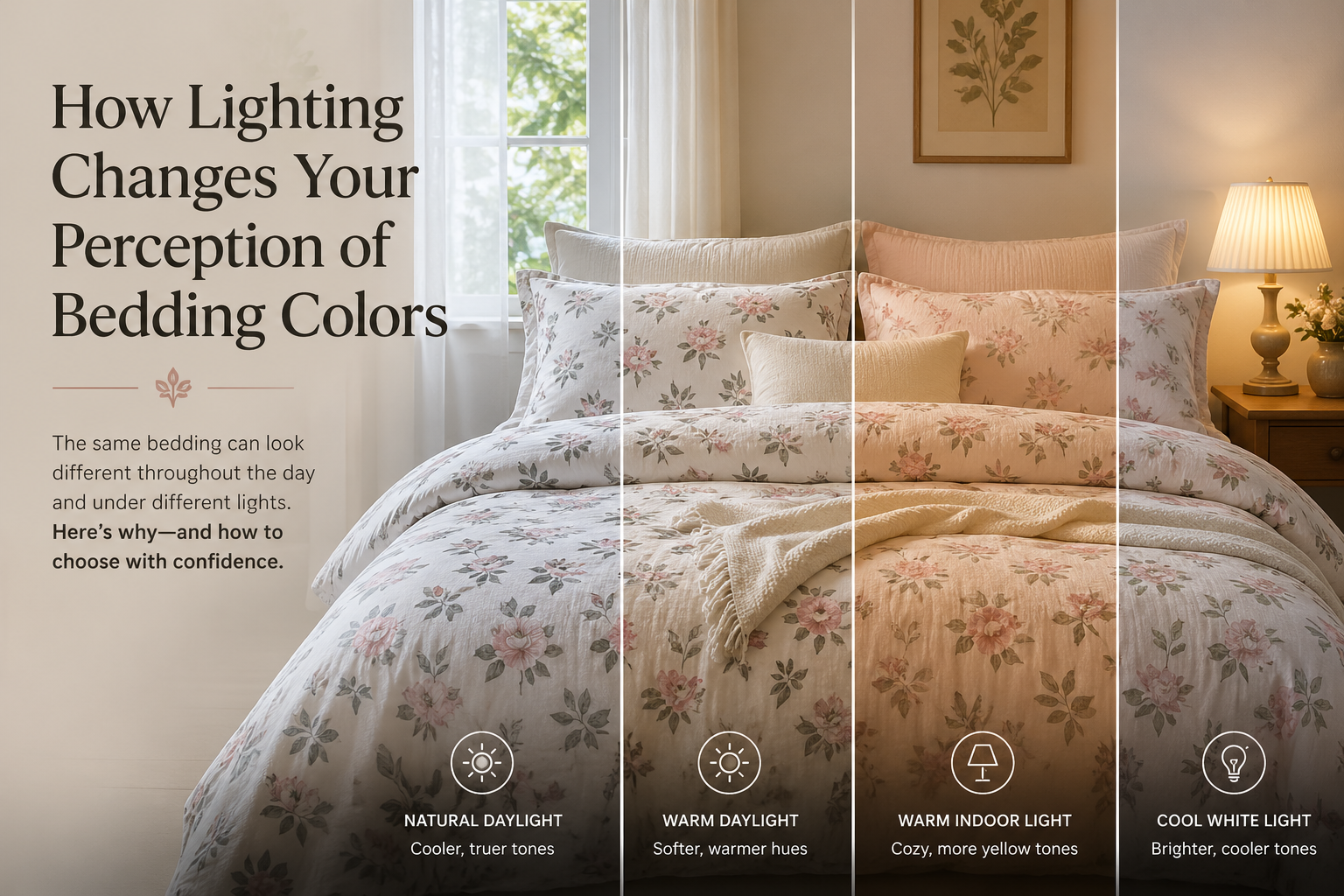 How Lighting Changes Your Perception of Bedding Colors