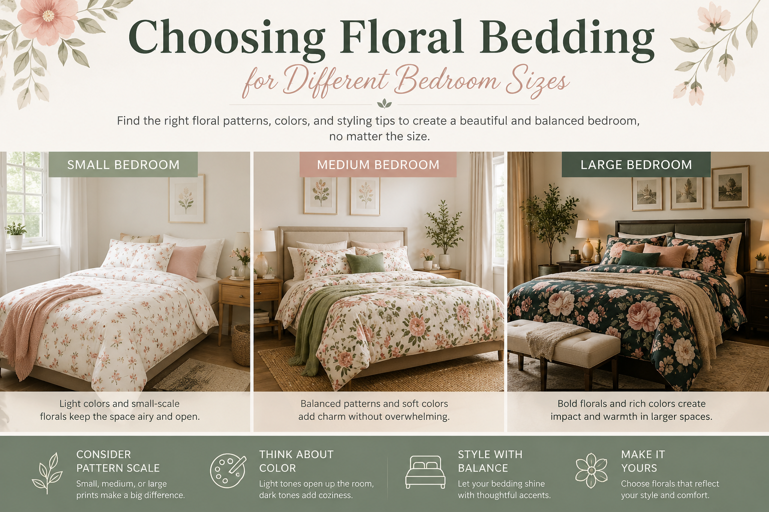 Choosing Floral Bedding for Different Bedroom Sizes