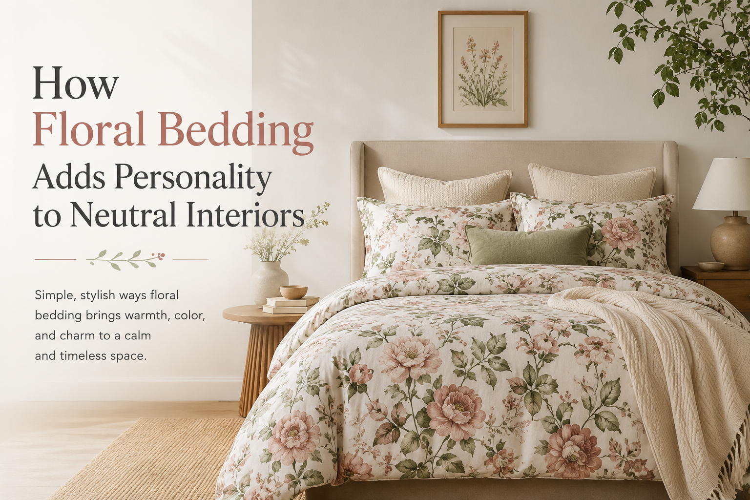 How Floral Bedding Adds Personality to Neutral Interiors