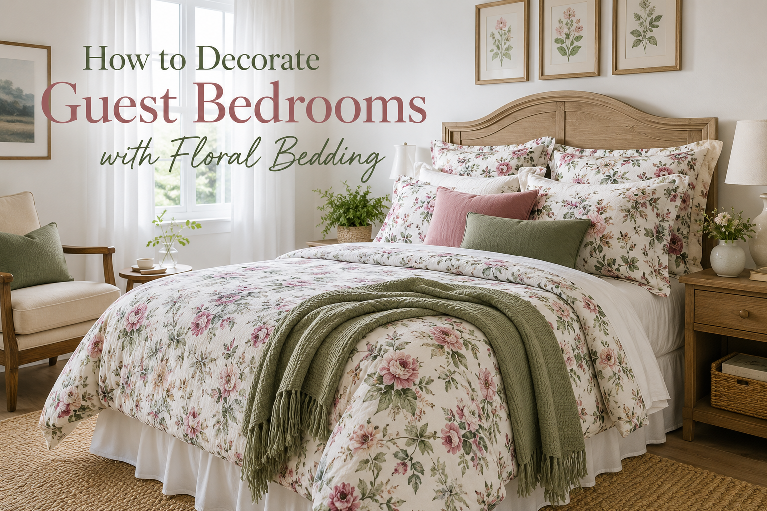 How to Decorate Guest Bedrooms with Floral Bedding