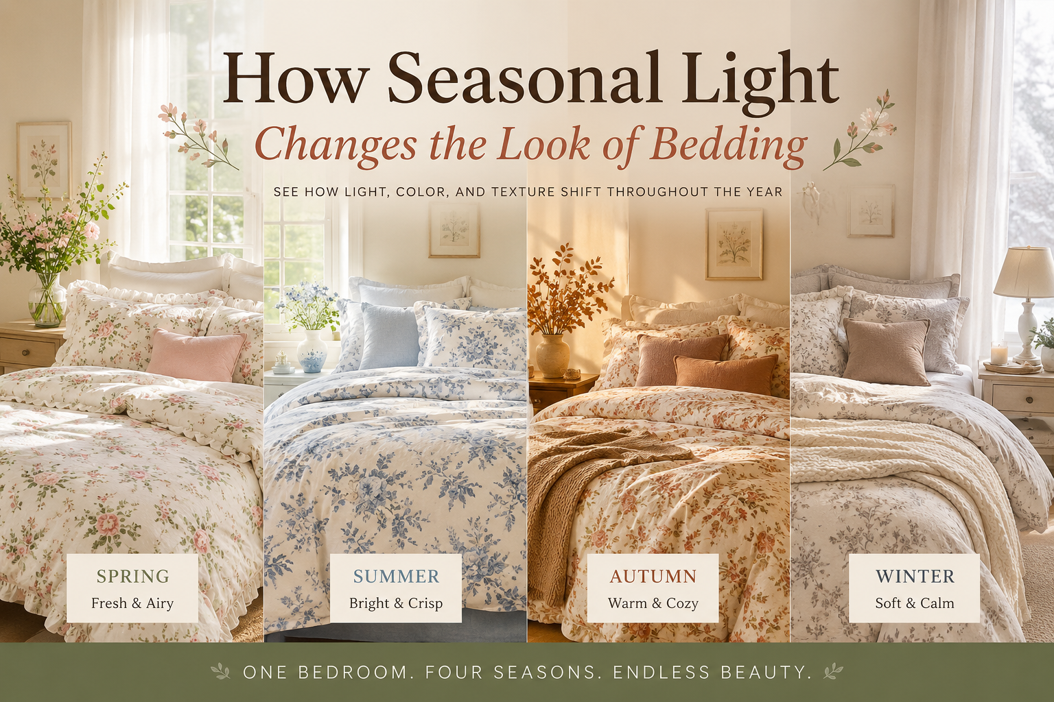 How Seasonal Light Changes the Look of Beddin