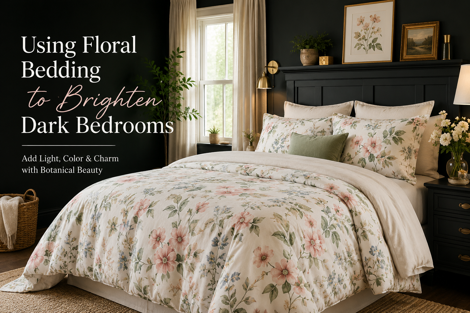 Using Floral Bedding to Brighten Dark Bedrooms