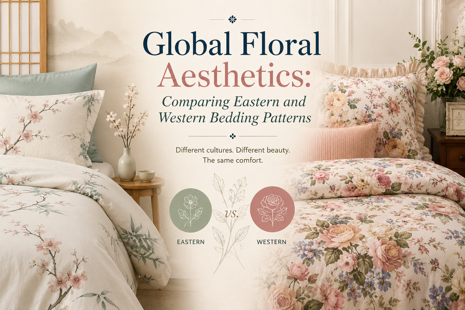 Global Floral Aesthetics: Comparing Eastern and Western Bedding Patterns