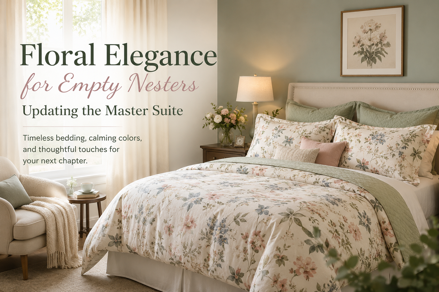 Floral Elegance for Empty Nesters Updating the Master Suite