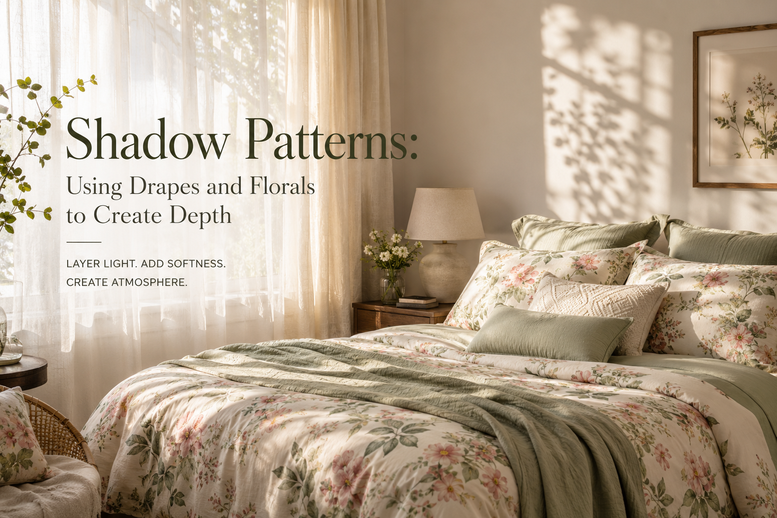 Shadow Patterns: Using Drapes and Florals to Create Depth