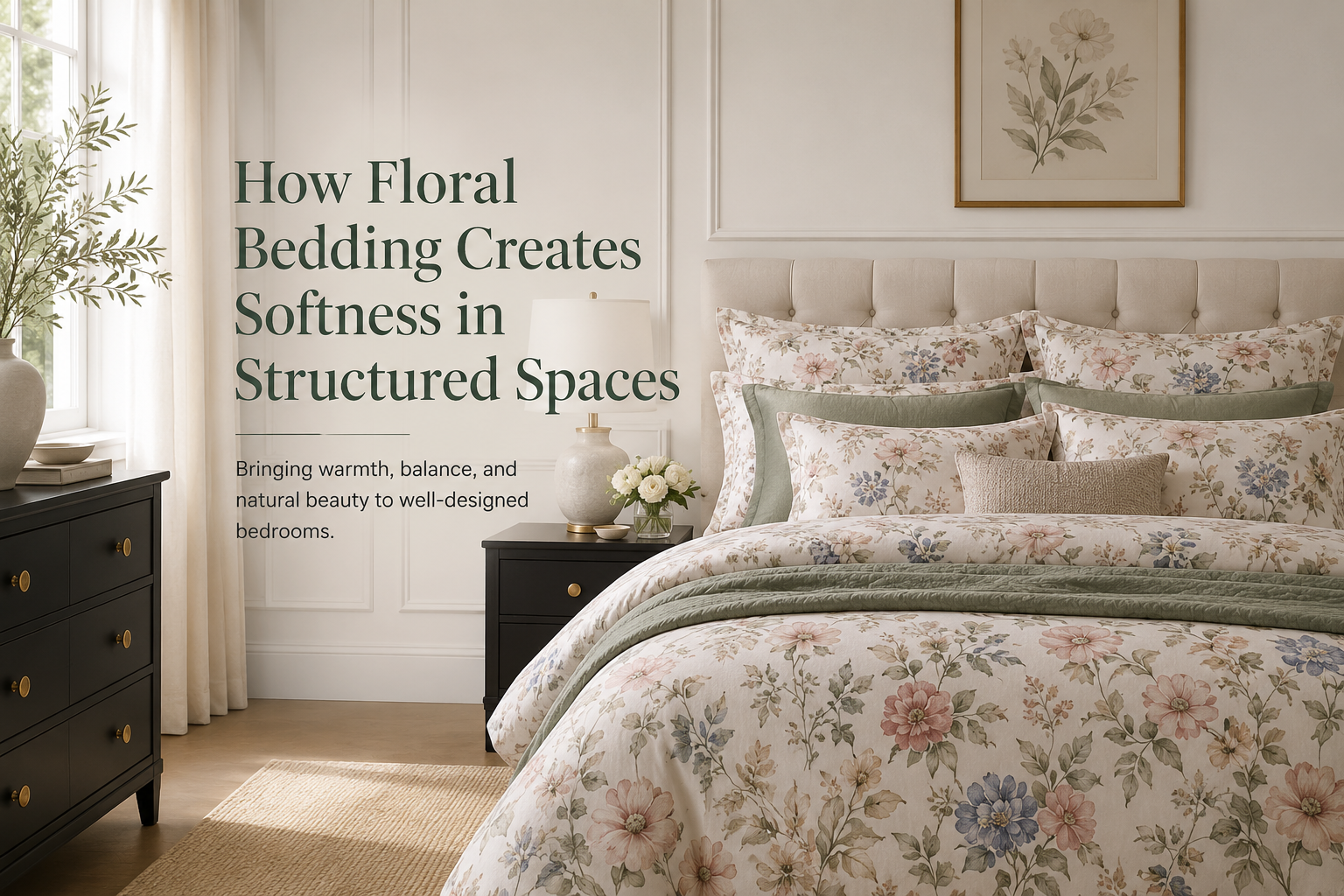 How Floral Bedding Creates Softness in Structured Spaces