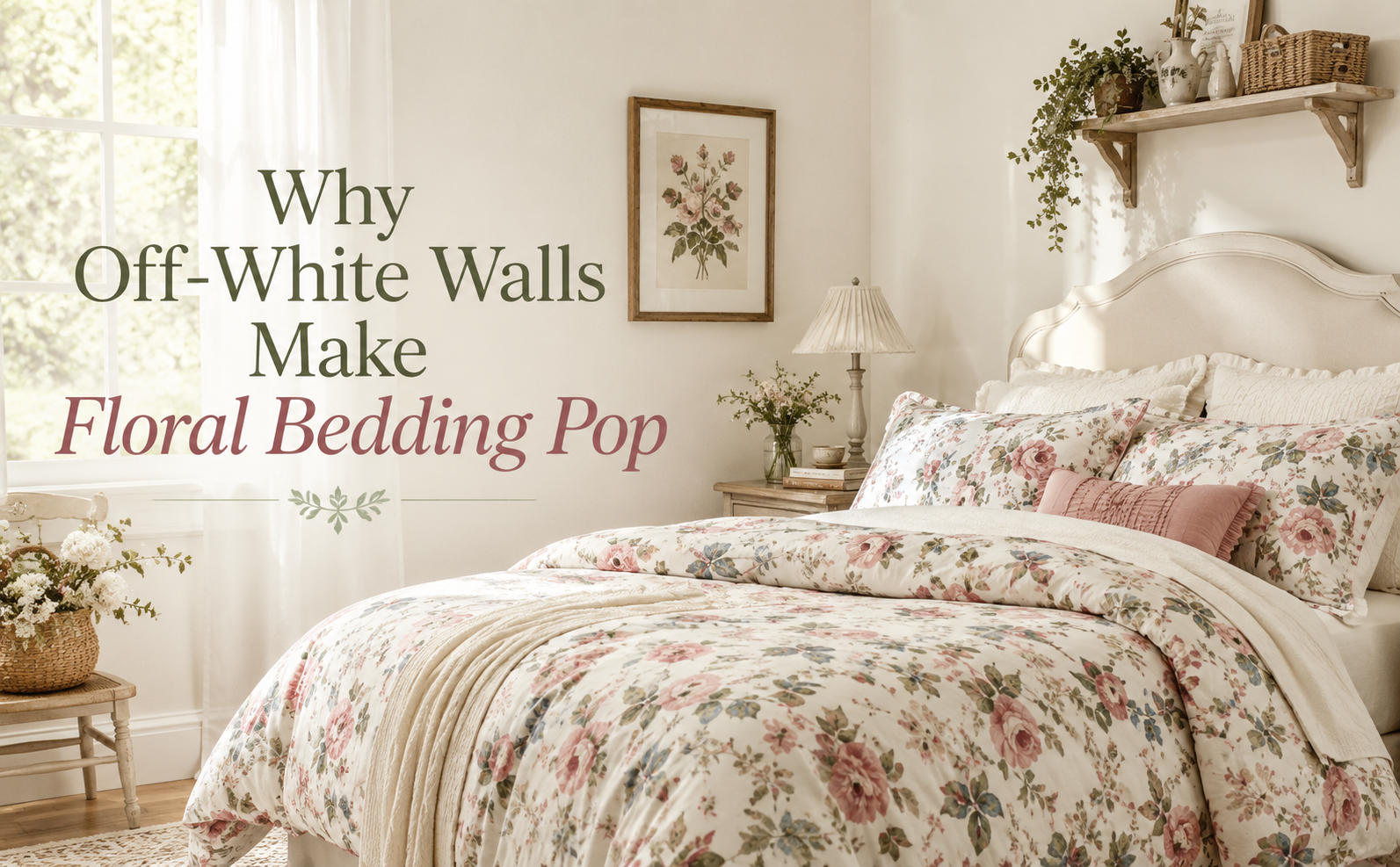 Why Off-White Walls Make Floral Bedding Pop