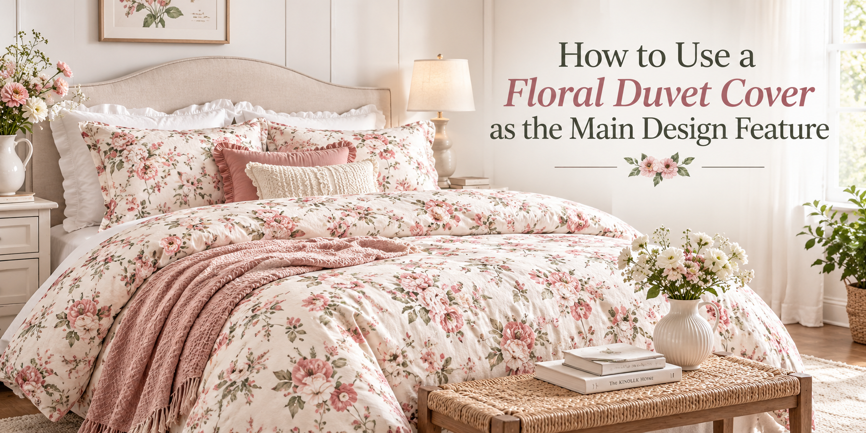 How to Use a Floral Duvet Cover as the Main Design Feature
