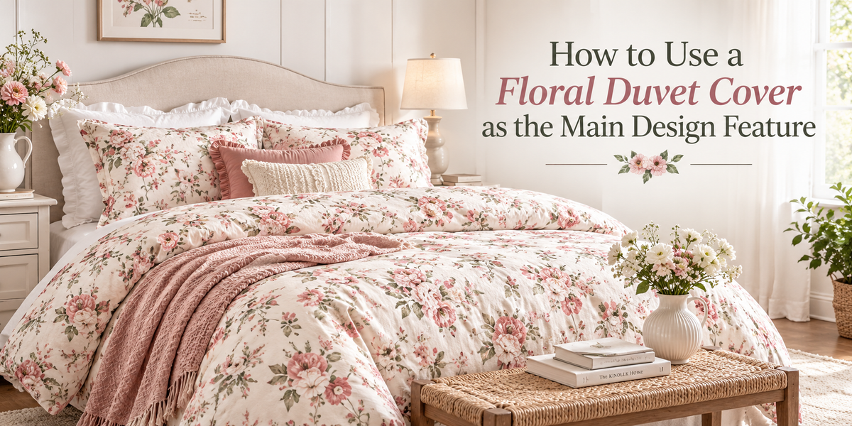 How to Use a Floral Duvet Cover as the Main Design Feature