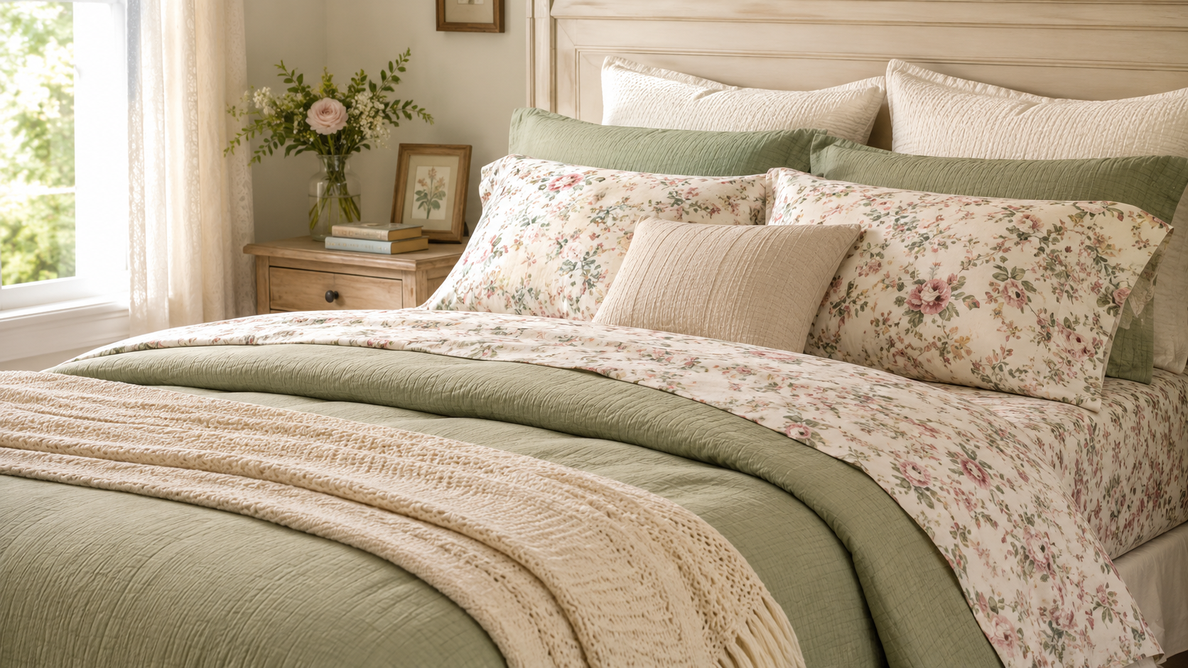 How to Layer Floral Sheets with Solid Bedding Pieces