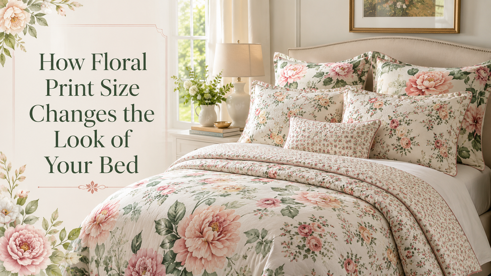 How Floral Print Size Changes the Look of Your Bed