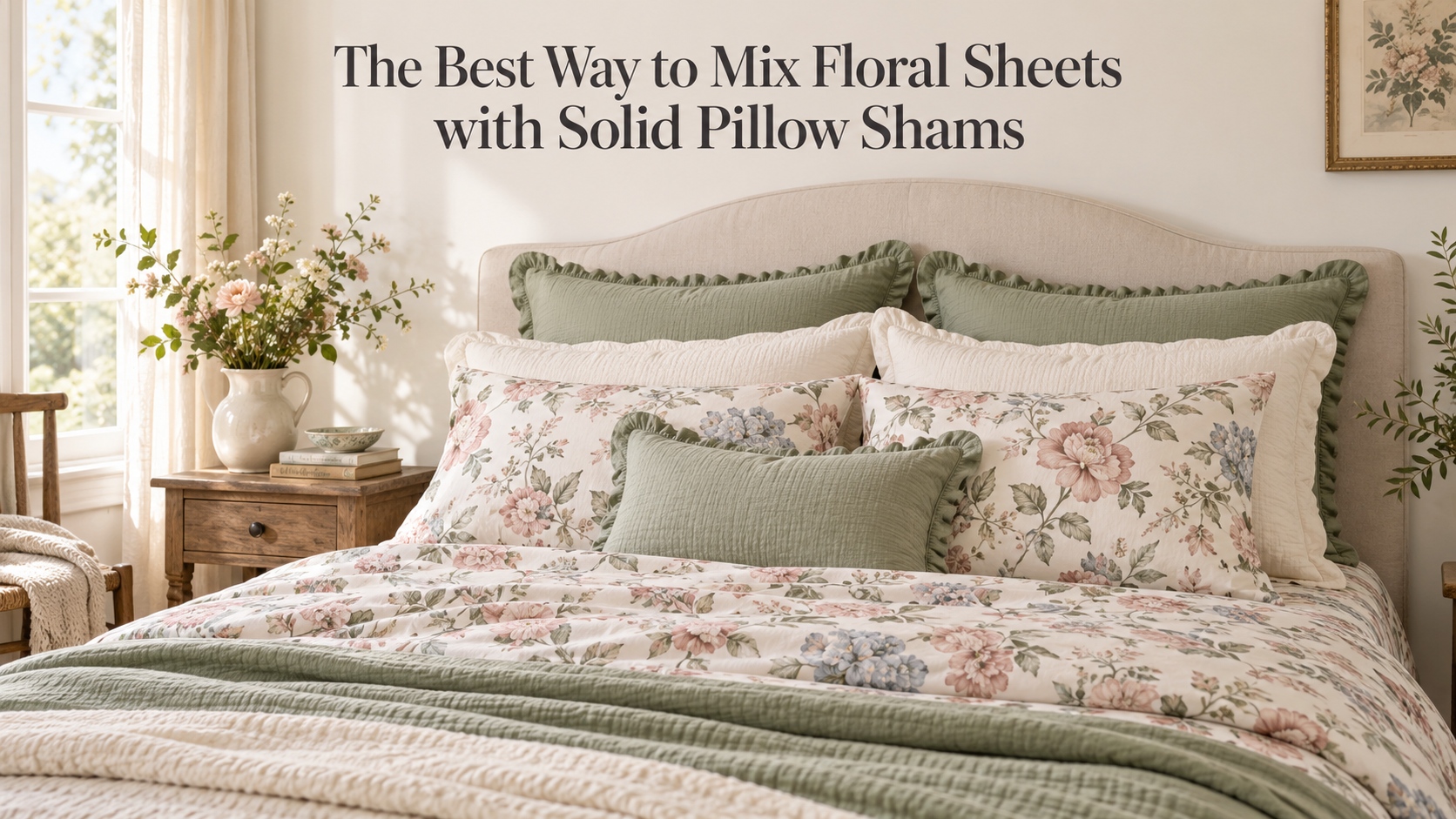 The Best Way to Mix Floral Sheets with Solid Pillow Shams