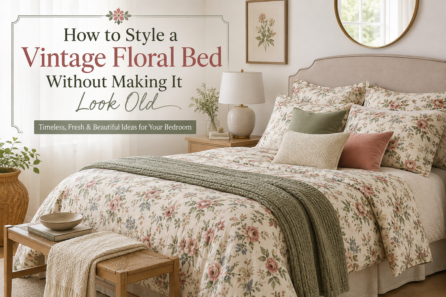 How to Style a Vintage Floral Bed Without Making It Look Old