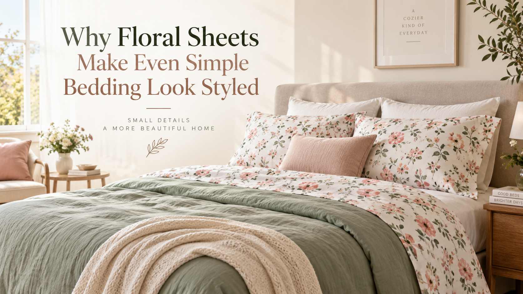 Why Floral Sheets Make Even Simple Bedding Look Styled