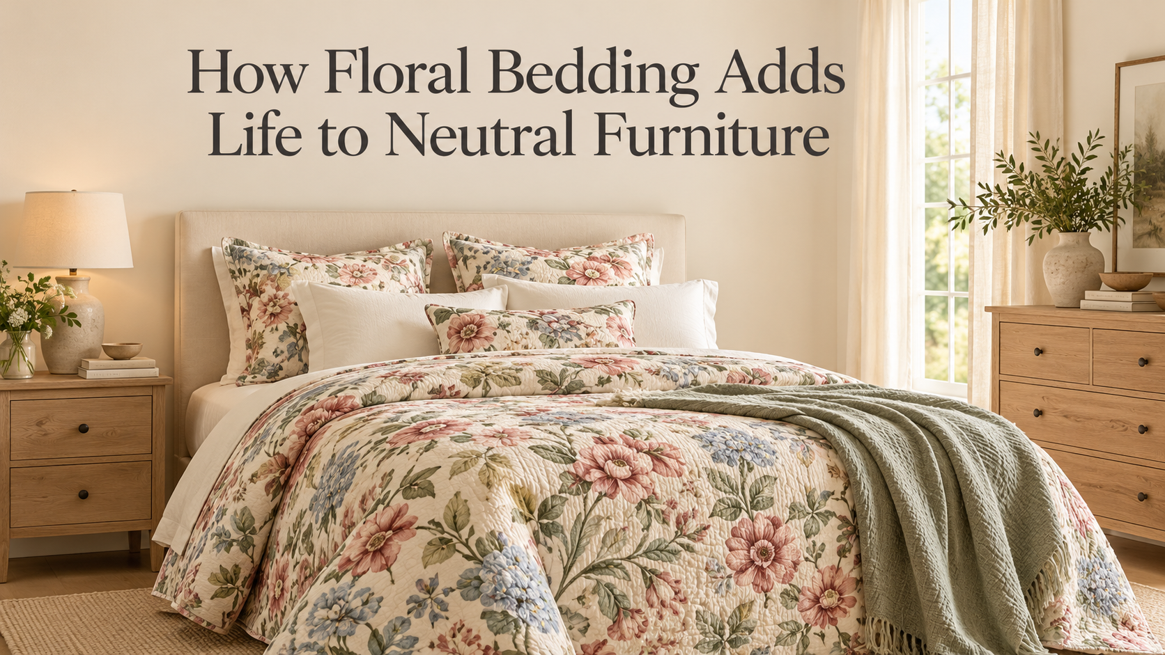 How Floral Bedding Adds Life to Neutral Furniture
