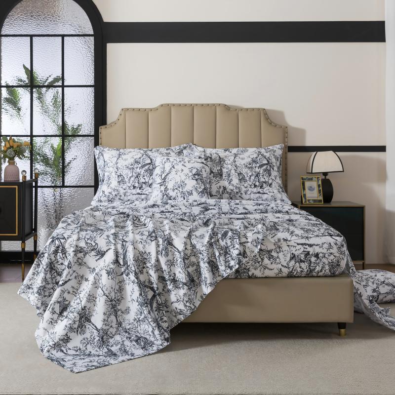 This bedroom features a FADFAY four-piece bedding sheet Set.